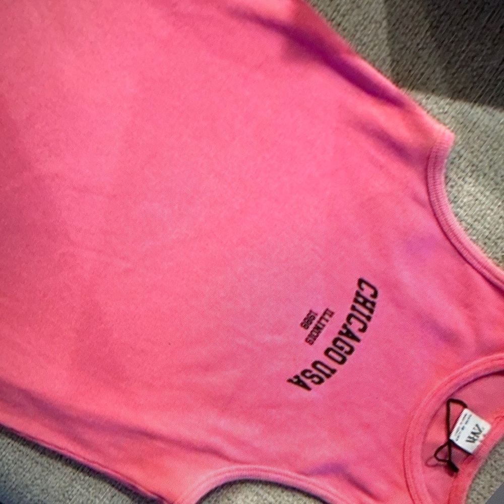 Robbed bold Chicago USA lettering style blouse